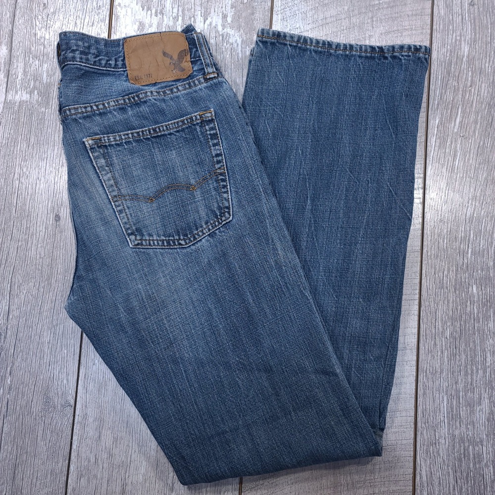 American Eagle Original Boot Jeans Mens 30x34 Blue Denim Bootcut Pants